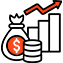 A Dollar Sign In A Circle With An Upward Trend Arrow Above It