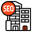 A Logo With The Letters SEO In White Inside An Orange Circle.